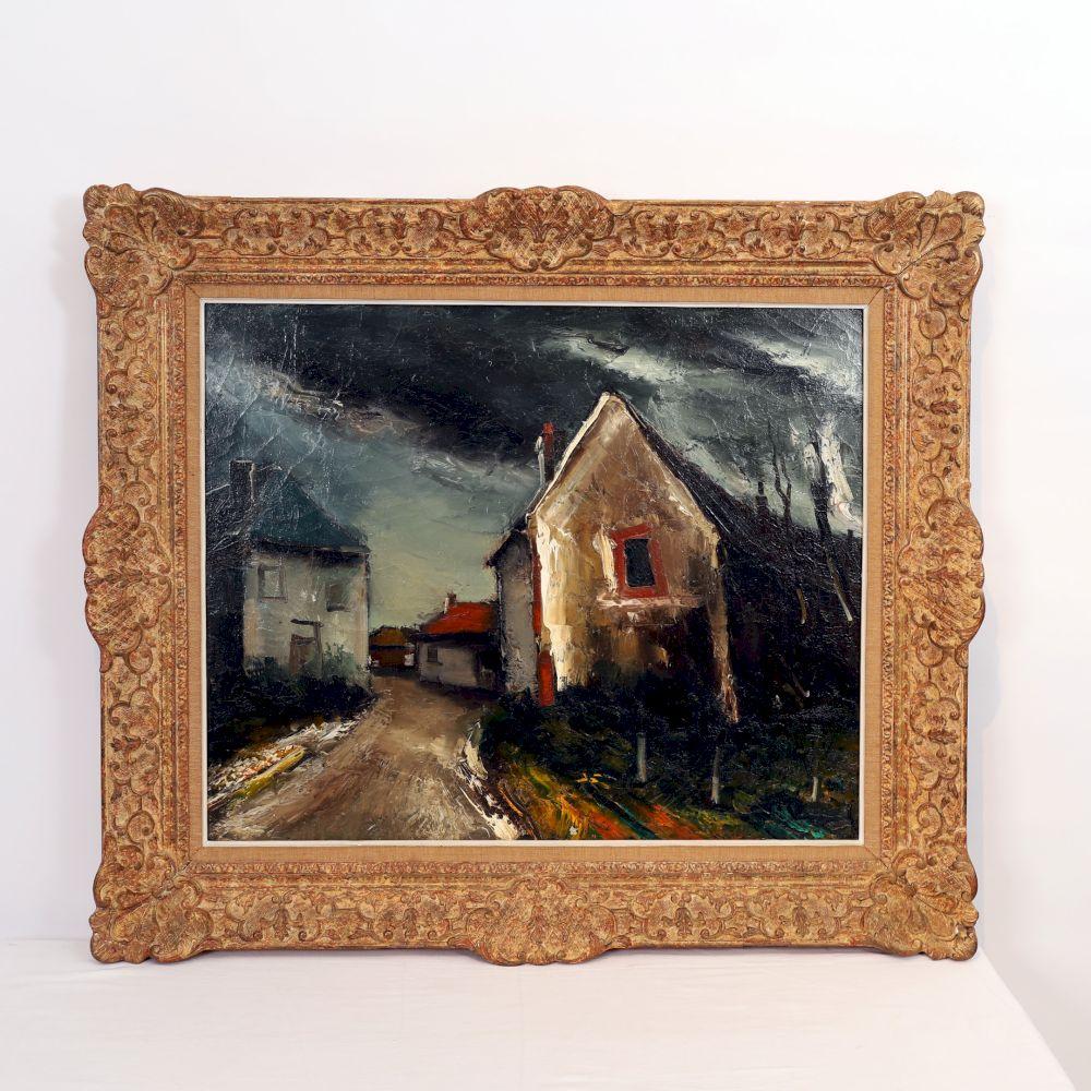 TRES BEAU TABLEAU "VILLAGE DE BEAUCE" DE Maurice DE VLAMINCK (1876-1958) Huile sur toile signée"Vla sold by Paris Oise Enchères, lot 136 — auction record photograph
