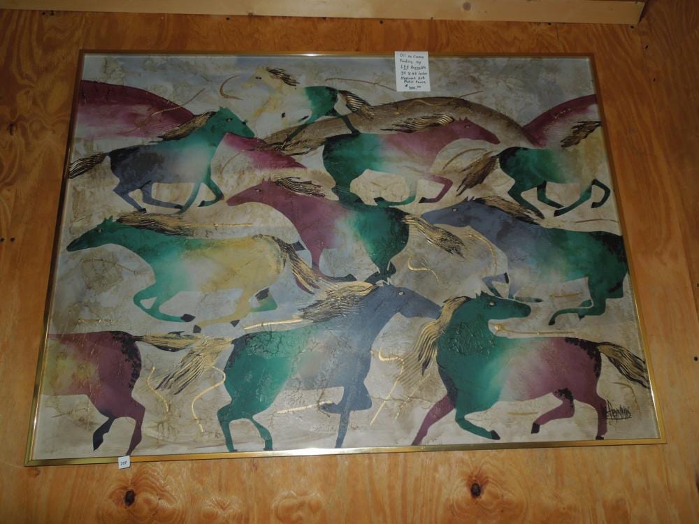 Oil Painting on Canvas by Lee Reynolds 34x46 Abstract Art sold by Richard L. Edwards Auctioneer, lot 20F — auction record photograph