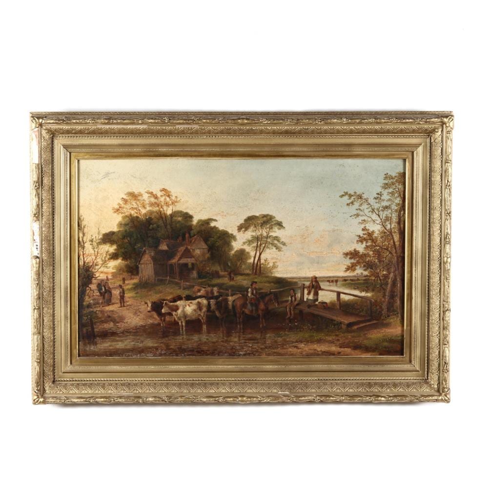 Edmund Aylburton Willis comparable auction result: edmund aylburton willis american 1808 1899 fording the herd