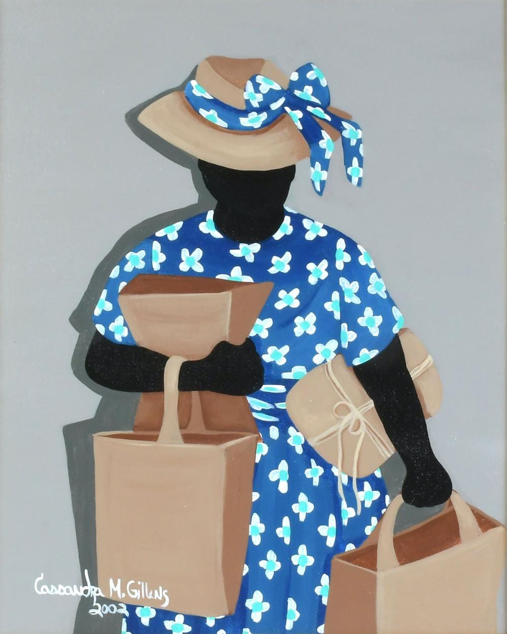 Cassandra Gillens comparable auction result: cassandra gillens shopping bags painting