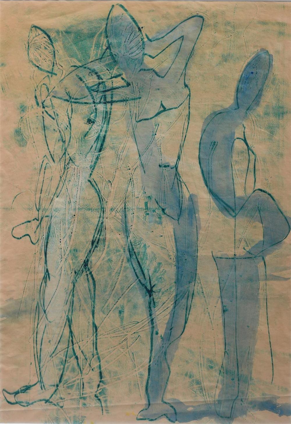 Aaronel DeRoy Gruber comparable auction result: aaronel deroy gruber american 1918 2011 motion study of three women watercolor on paper 20 1 2 x 14 1 2 in sight 28 3 4 x 22
