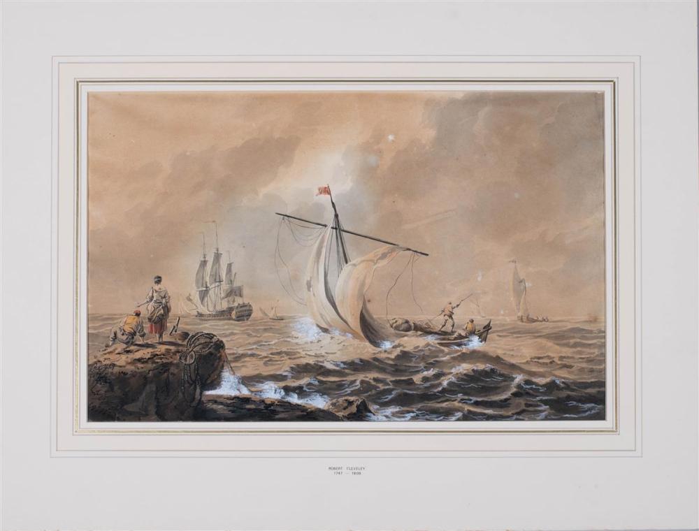 robert cleveley british 1747 1809 figures on the shore with sailing ships in the background 1789 pen and ink watercolor and gou · Potomack Company · 2021-06-10 Robert Cleveley comparable auction result: robert cleveley british 1747 1809 figures on the shore with sailing ships in the background 1789 pen and ink watercolor and gou