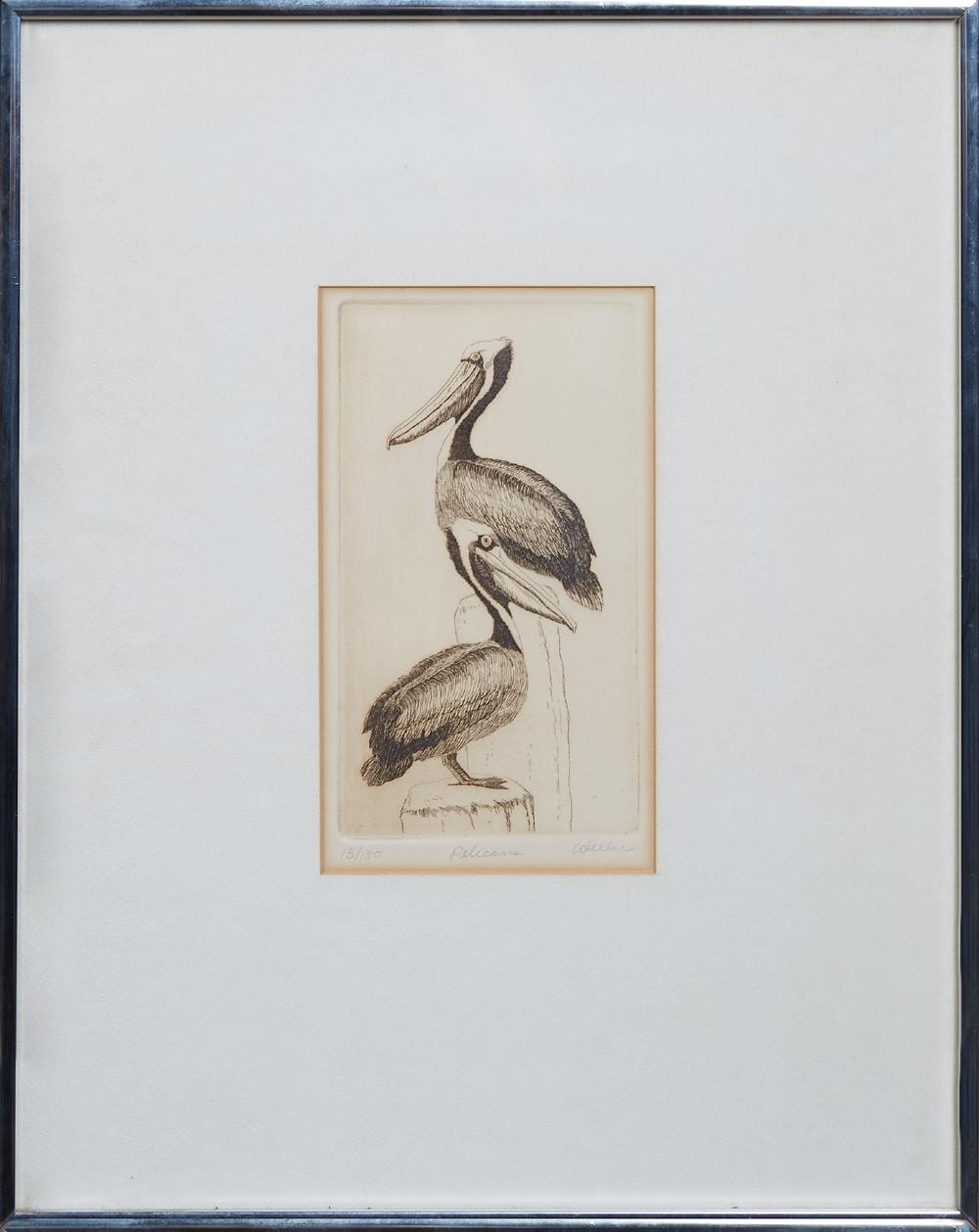 Dell Weller comparable auction result: dell weller 1927 2017 new orleans pelicans 20th c etching 13 150 pencil numbered lower left margin pencil titled lower c