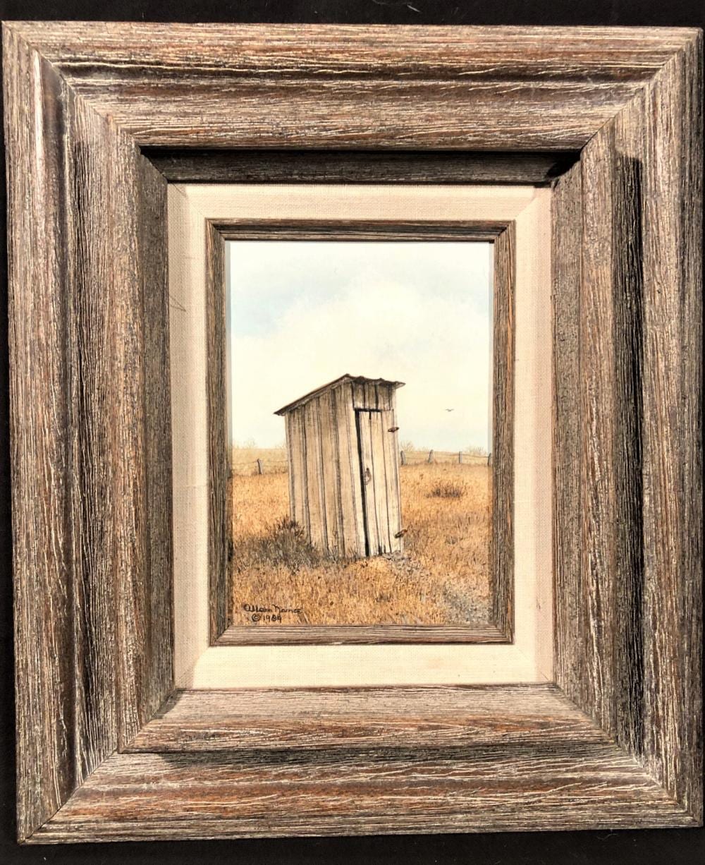 Allen Nance comparable auction result: allen nance 1941 now original acrylic painting on gessoed masonite measures 12 in x 15 in
