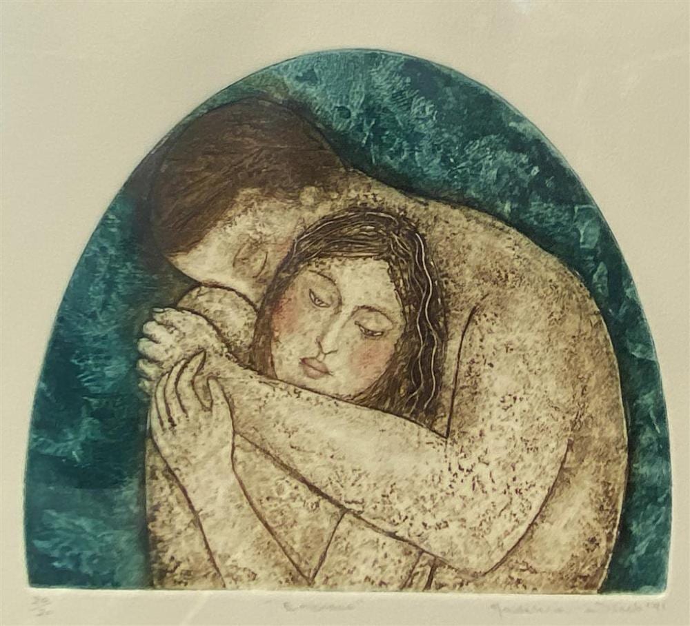 Madeleine Winch comparable auction result: madeleine winch b 1950 embrace 1991 etching aquatint ed 20 20