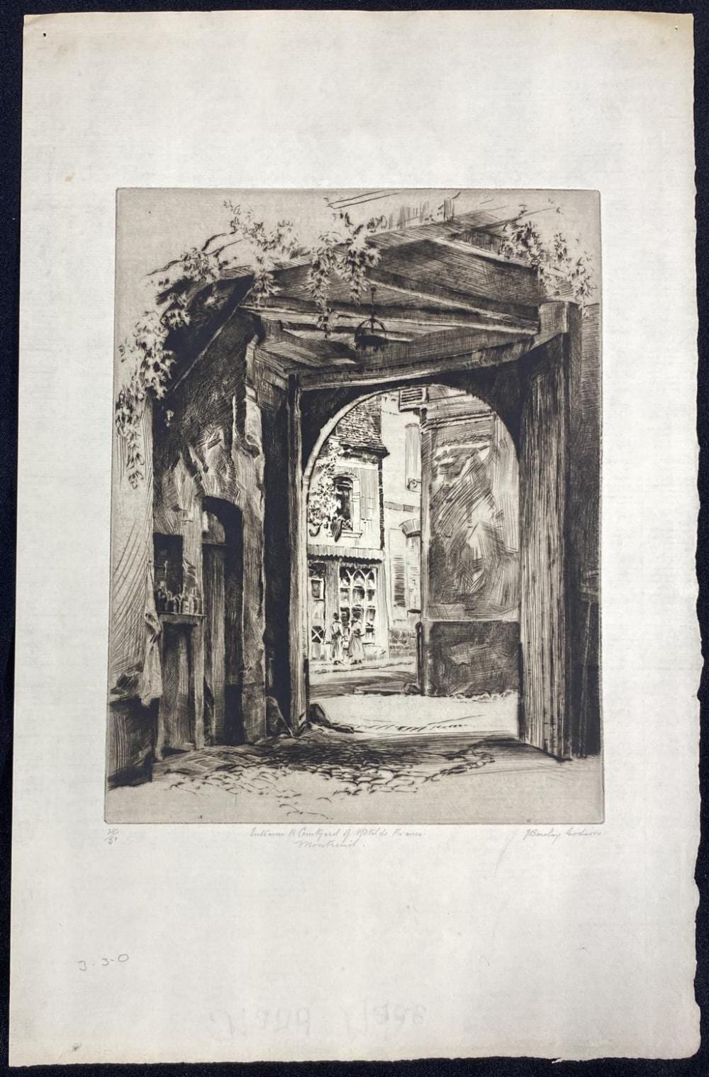 John Barclay Godson comparable auction result: john barclay godson 1882 1957 entrance to courtyard hotel de france montreuil etching drypoint ed 28 50