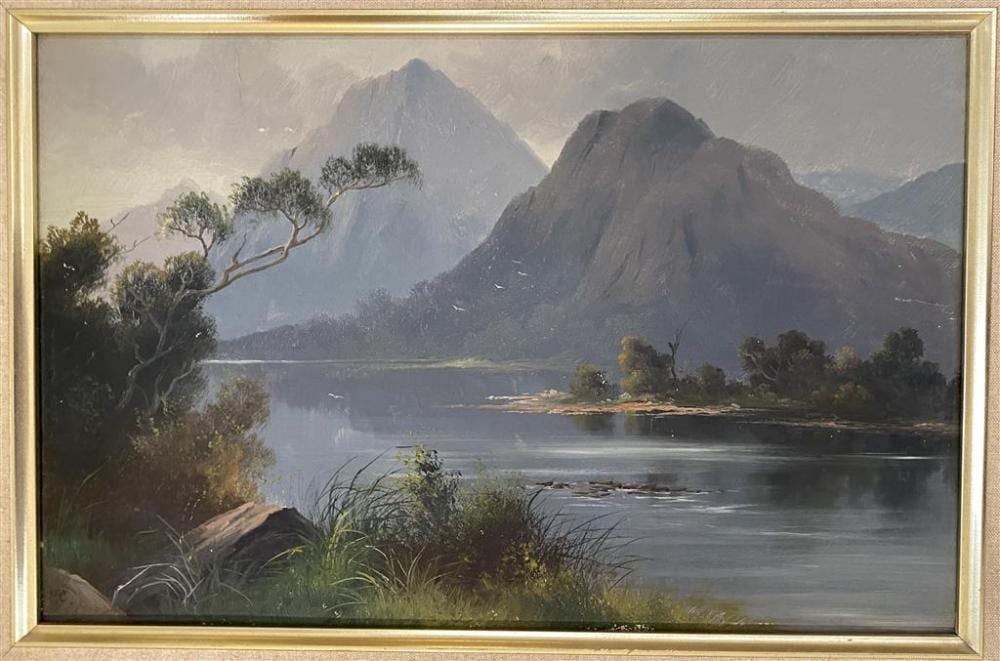 Percy Campbell comparable auction result: percy rudolph campbell 1869 1965 lake scene new zealand oil on artist board