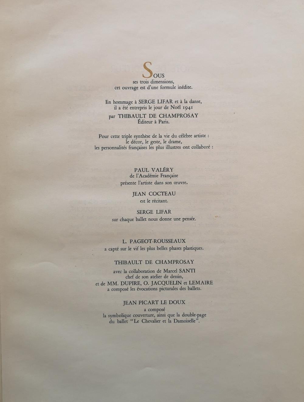 Serge Lifar comparable auction result: lifar serge