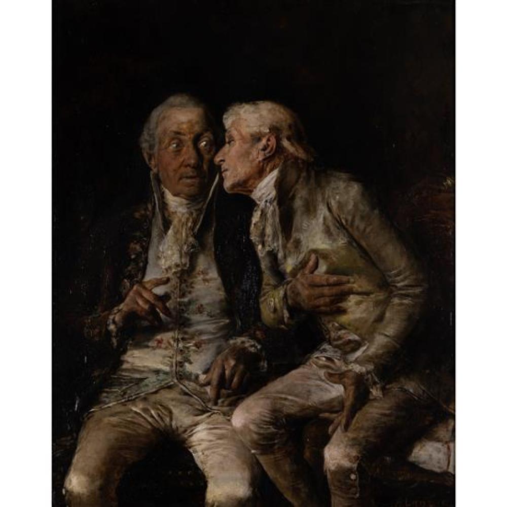Antonio Lonza comparable auction result: antonio lonza 1846 1918 the two friends panel signed on the right lonza