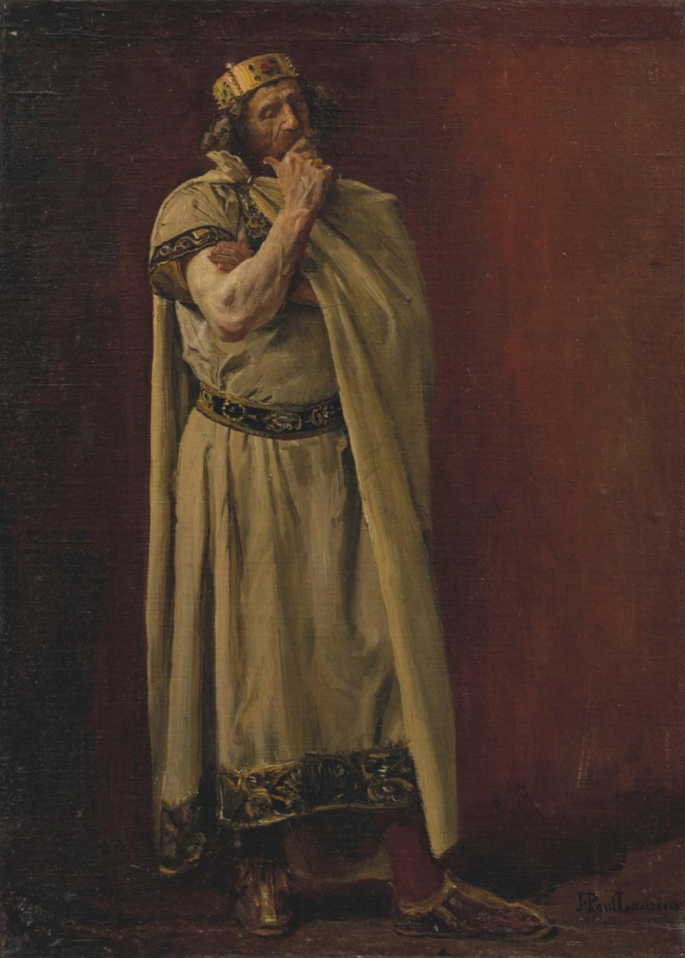 Jean Paul Laurens comparable auction result: jean paul laurens fourquevaux 1838 1921 paris tude de m rovingien histoire d hilp rik