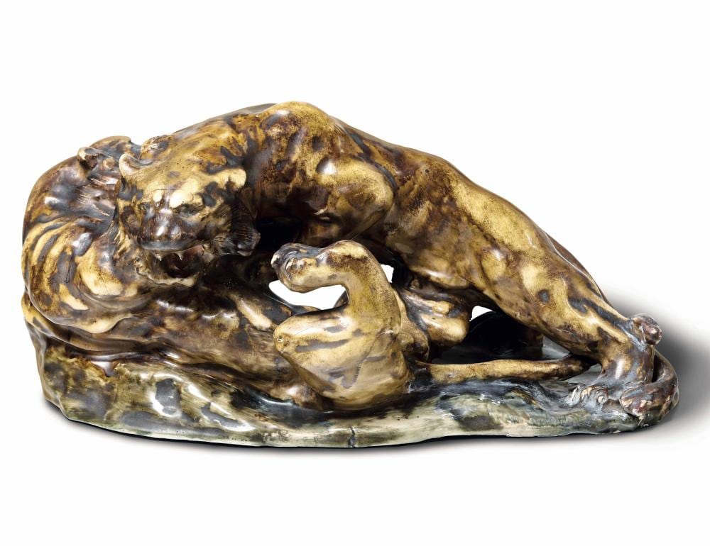 Angelo Vannetti comparable auction result: angiolo vannetti 1881 1962 tigri in lotta ferocia