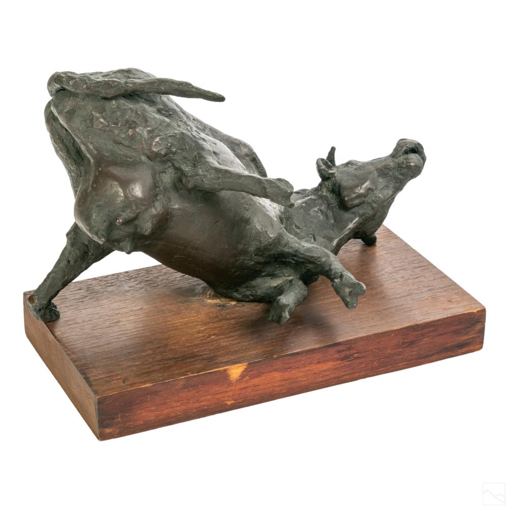 Philip Grausman comparable auction result: philip grausman b1935 bronze macabre cow sculpture