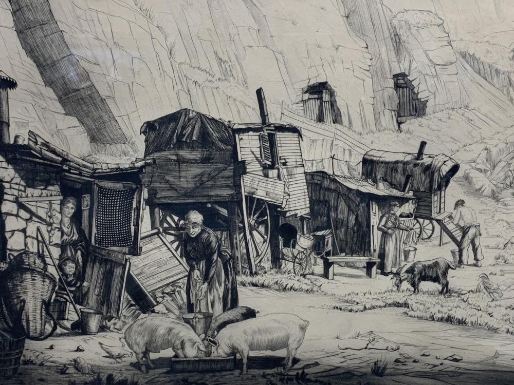 Job Nixon comparable auction result: job nixon drypoint cave dwellers 1925