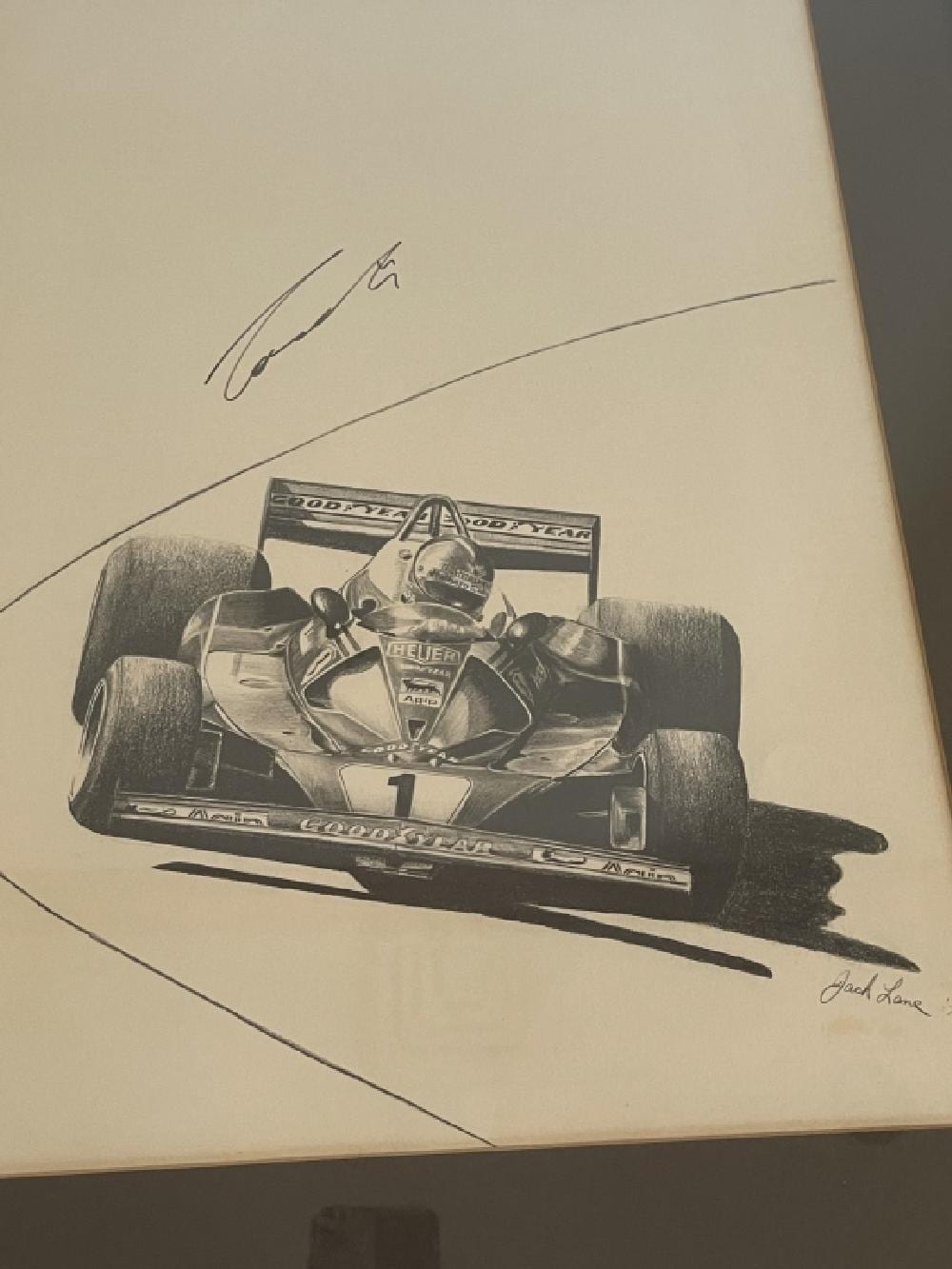 Jack Lane comparable auction result: jack lane signed ferrari poster