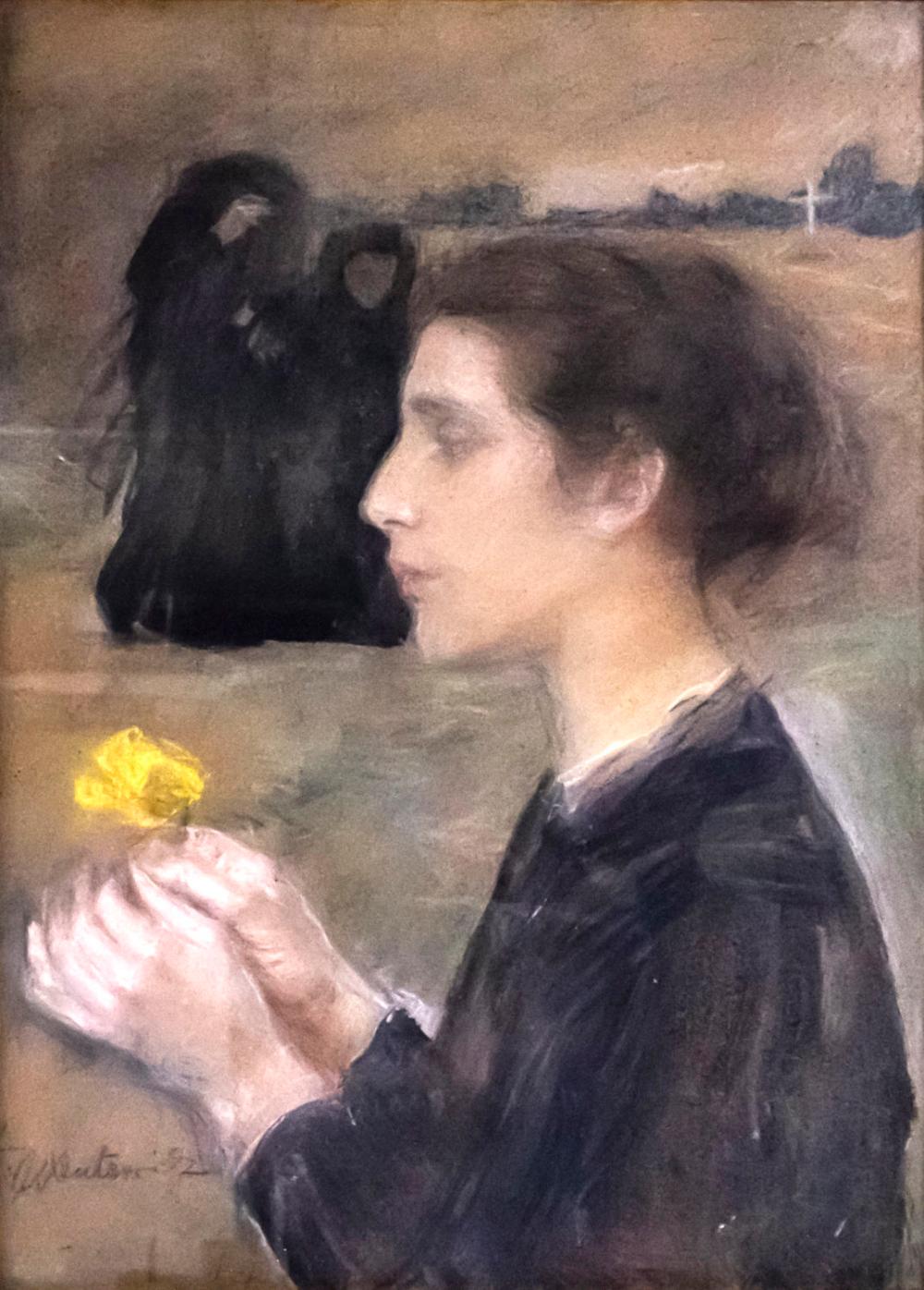 Teodor Axentowicz comparable auction result: teodor axentowicz polish armenian 1859 1938 women in the cemetery pastel on cardboard