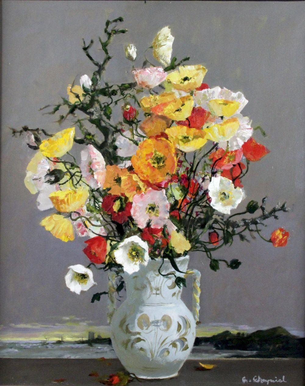 Georges Cheyssial comparable auction result: georges cheyssial 1907 1997 bouquet de coquelicots huile sur toile sign en bas droite 73 x 60 c