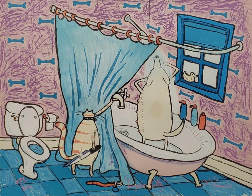 Matt Rinard comparable auction result: matt rinard signed psycho kitty limited edition lithograph