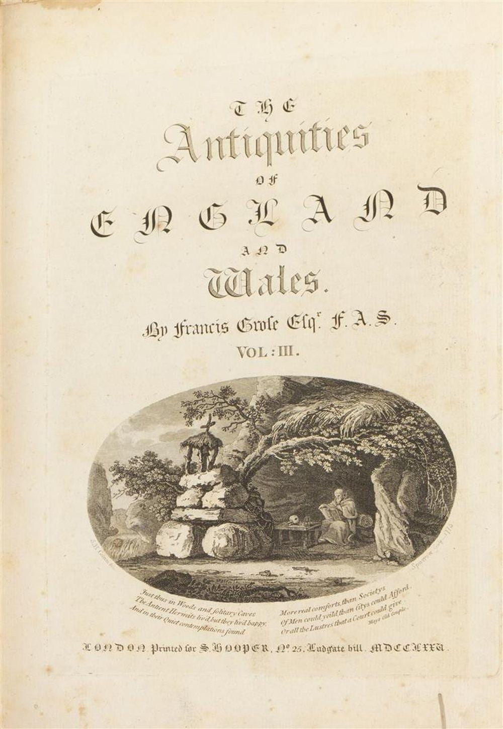 Francis Grose comparable auction result: francis grose antiquities of england and wales