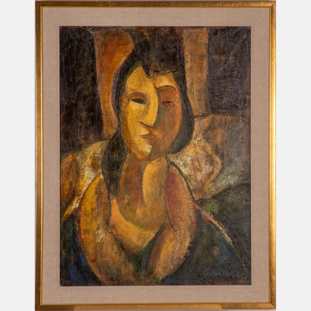 Bob Guccione comparable auction result: robert guccione american 1930 2010 portrait of a roman woman oil on canvas