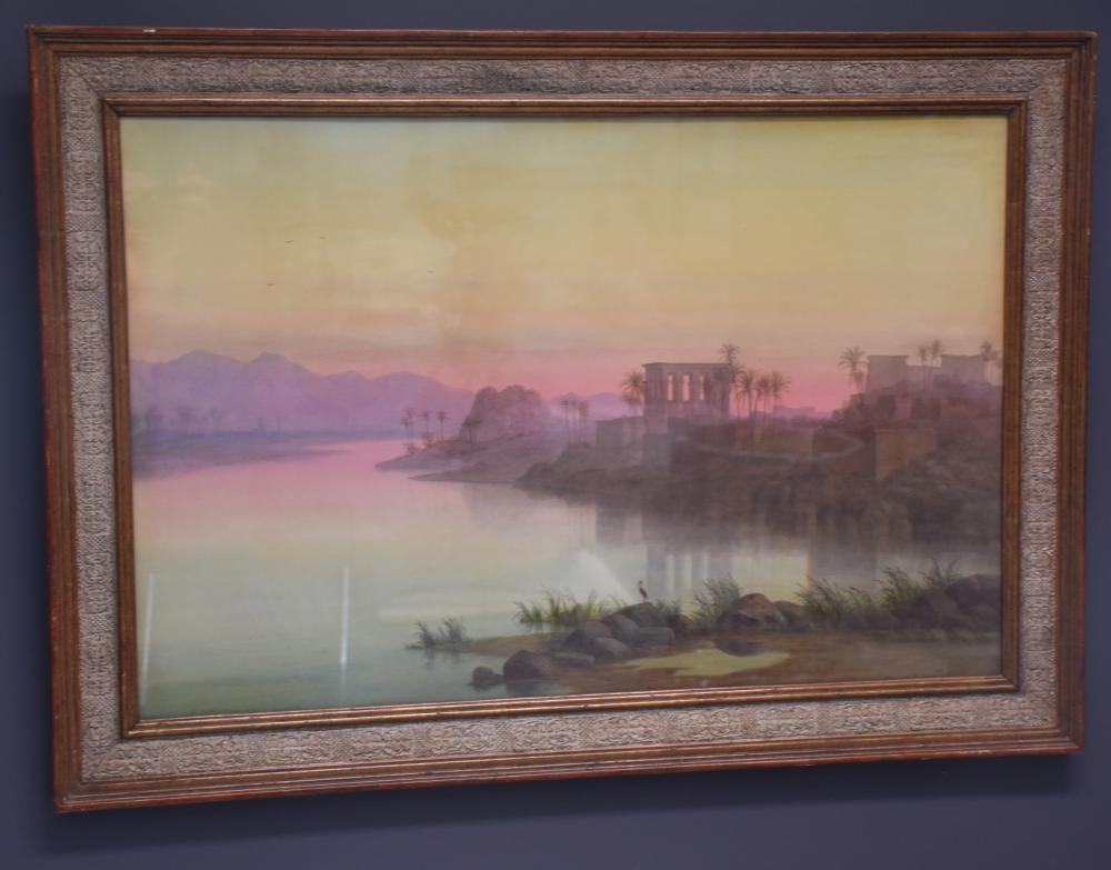 Charles Vacher comparable auction result: charles vacher 1818 1883 vue de philae nubie aquarelle dimensions 78 x 51 cm