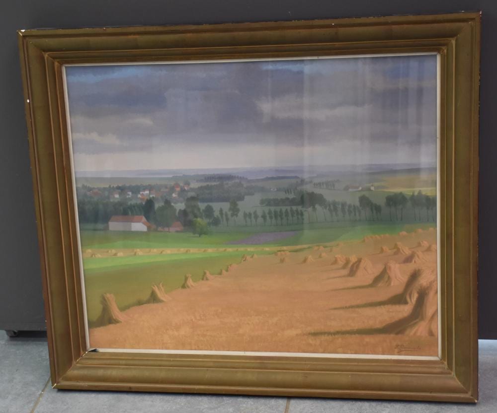 fernand gommaerts 1894 1975 meules de foin dans la campagne montoise groupe nervia huile sur toile dimensions 65 x 54 cm · MJV Soudant · 2021-06-27 Fernand Gommaerts comparable auction result: fernand gommaerts 1894 1975 meules de foin dans la campagne montoise groupe nervia huile sur toile dimensions 65 x 54 cm