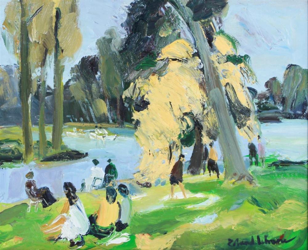 roland lefranc french 1931 2000 au bois de boulogne depicting figures at a lakeside park oil on canvas signed roland lefranc · William Bunch Auctions & Appraisals · 2021-06-15 Roland Lefranc comparable auction result: roland lefranc french 1931 2000 au bois de boulogne depicting figures at a lakeside park oil on canvas signed roland lefranc