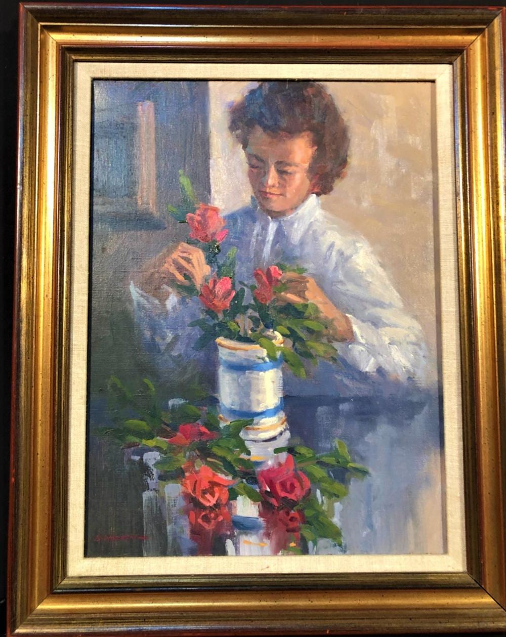 Bill Warden comparable auction result: bill warden 1927 1991 framed original oil on canvas titled fresh from the garden signed and measures 20in x 16in