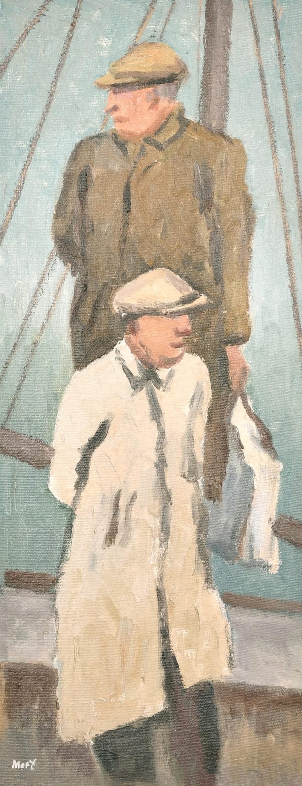 Marjorie Mort comparable auction result: marjorie mort 1906 1988 british ready for sea 1974 oil on board signed 20 x 8 51 x 20 cm