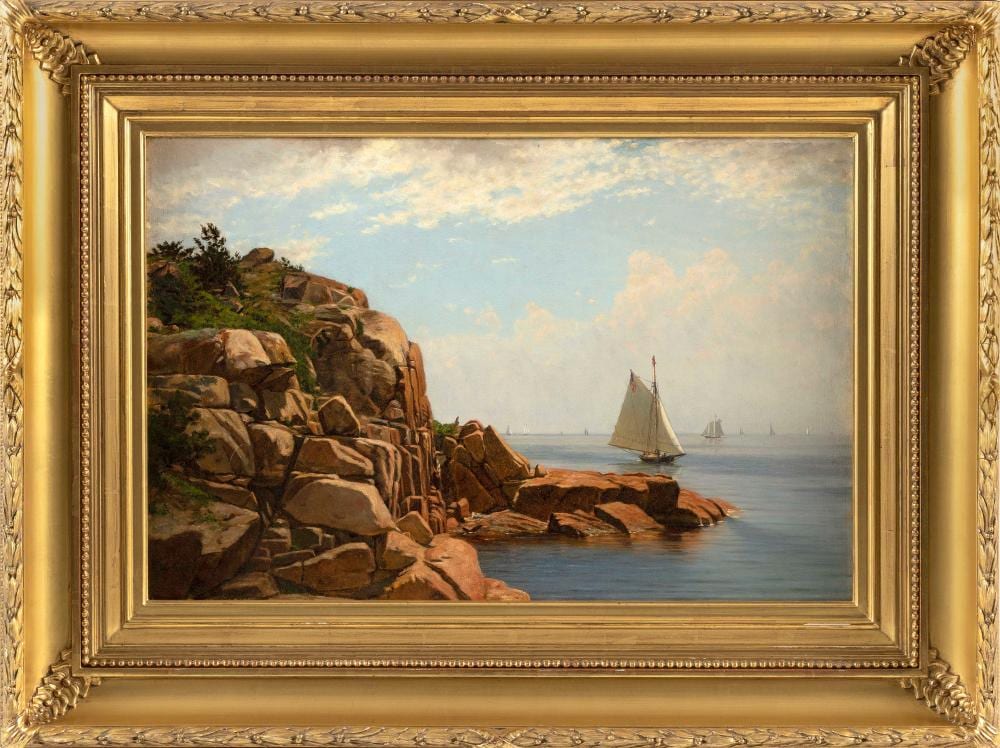 Ernest Wadsworth Longfellow comparable auction result: ernest wadsworth longfellow massachusetts 1845 1921 coolidge point manchester oil on canvas 16 x 24 25 framed 25 25 x 33 5