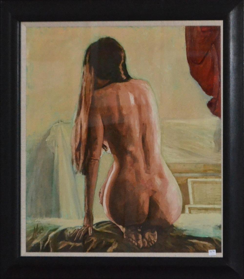 Adrian Hill comparable auction result: adrian hill nude in the studio oil on canvas 74 x 69cm framed 92 x 87cm