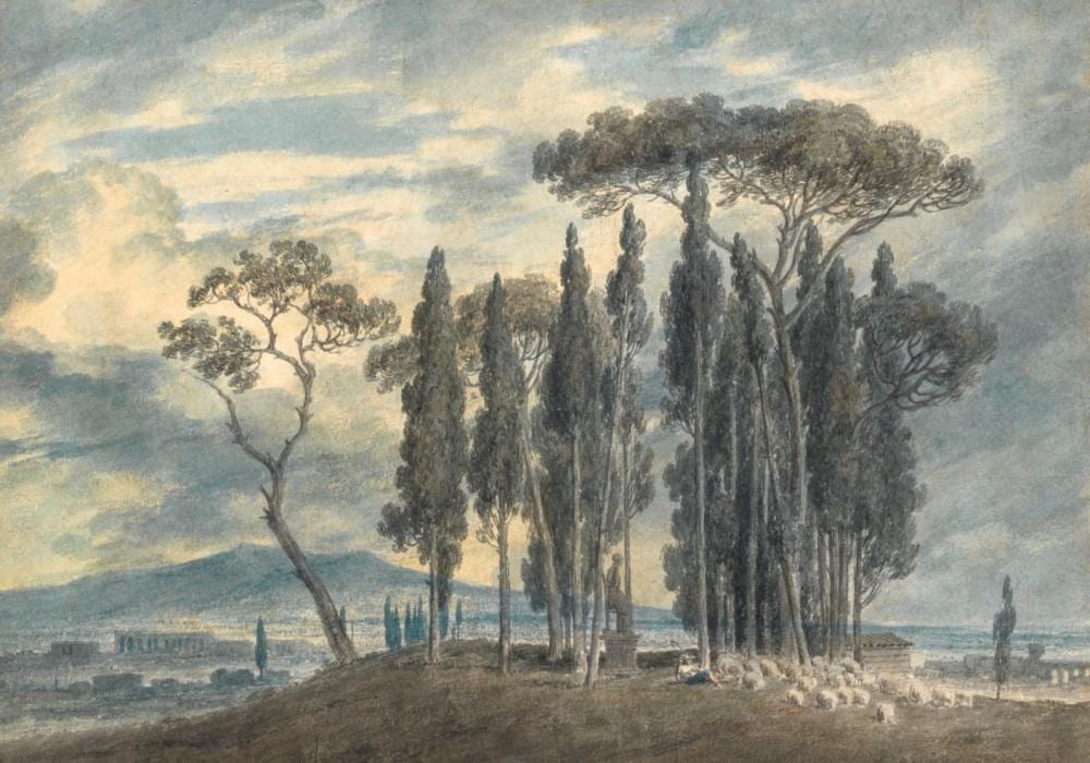John Robert Cozens comparable auction result: john robert cozens london 1752 1799 in the gardens of the villa negroni at rome