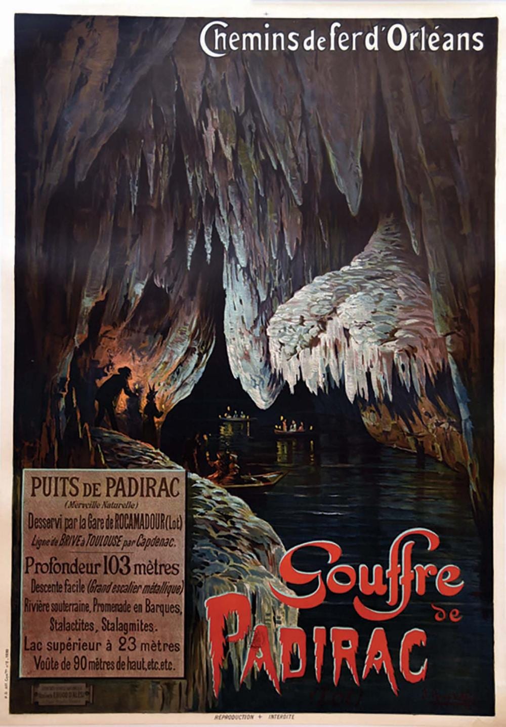 Hugo d' Alési comparable auction result: gouffre de padirac 1899