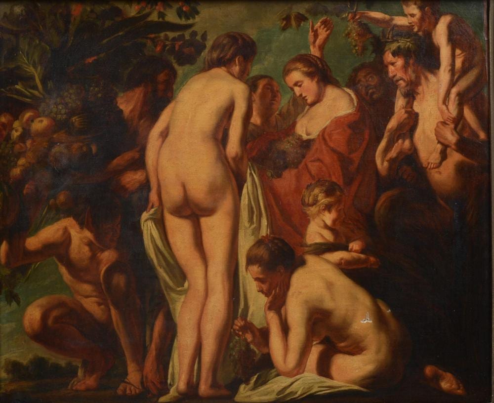 nymphe au bain huile sur toile · Legia-Auction · 2021-06-27 Jacob (1593) Jordaens comparable auction result: nymphe au bain huile sur toile