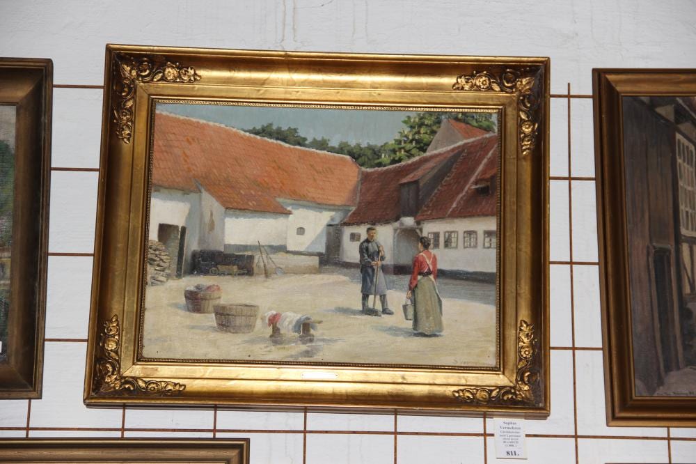 Sophus Vermehren comparable auction result: sophus vermehren 1866 1950 g rdeksteri r med 2 personer olie p l rred 4