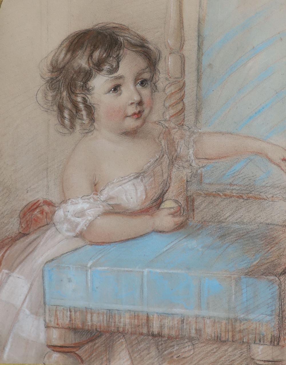 Charles Landseer comparable auction result: charles landseer 1799 1879 portrait of bessie maud three and a half years pastel 30 5 x 21cm