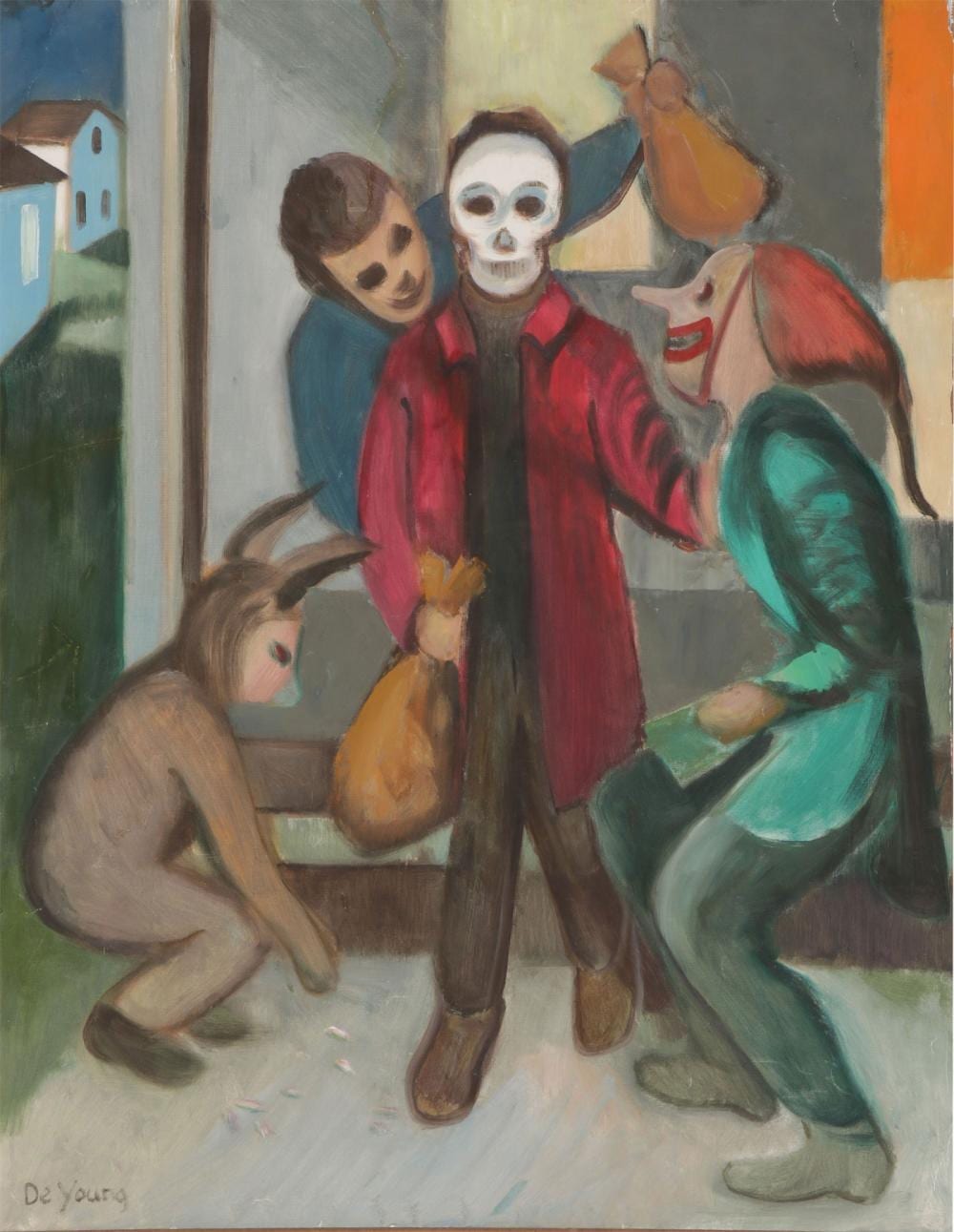 Dorothy Young Graham comparable auction result: halloween painting 1945