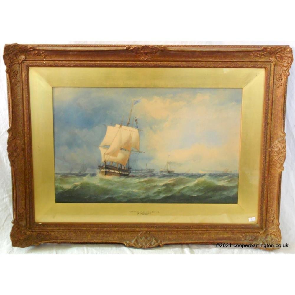 Alfred Herbert comparable auction result: alfred herbert painting east indiaman in the downs