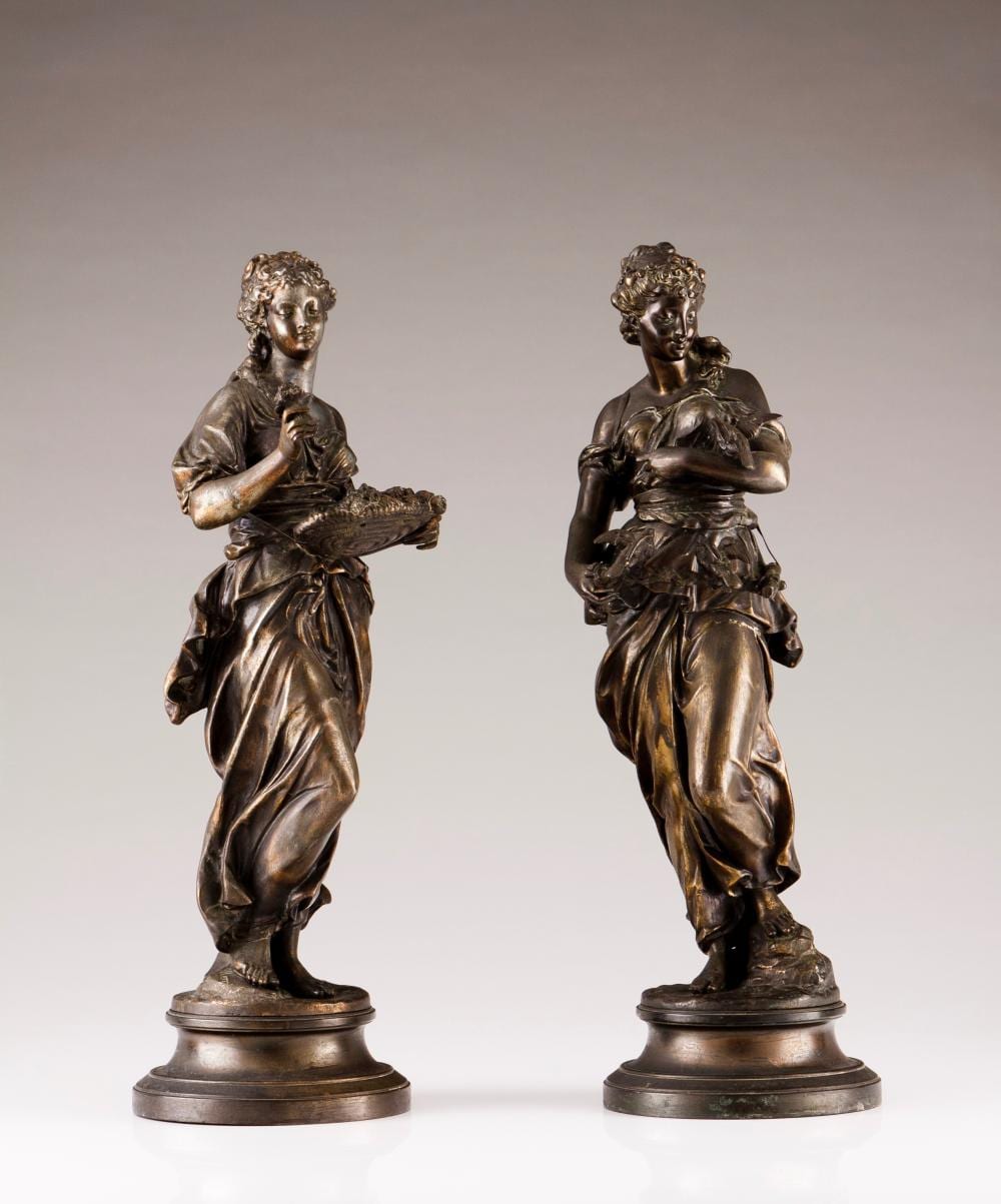 Émile (1841) Guillemin comparable auction result: a pair of feminine figures