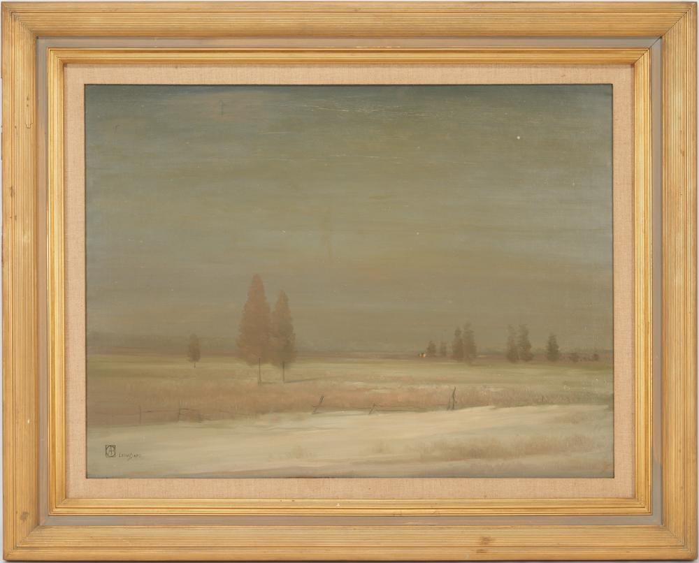 Leon Dabo comparable auction result: leon dabo o c winter landscape painting
