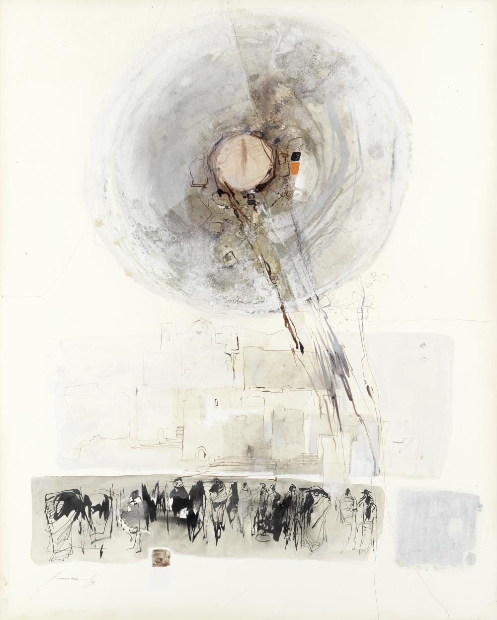 Emanuel Vincent Cremona comparable auction result: emvin cremona maltese 1919 1987 urban landscape under a turbulent sky