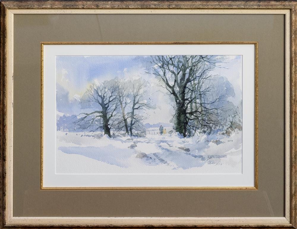 Alwyn Crawshaw comparable auction result: alwyn crawshaw british b 1934 figures in a snowy landscape watercolour