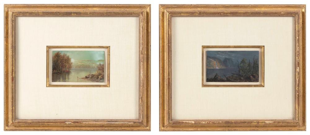 William Guy Wall comparable auction result: william guy wall new york ireland 1792 1864 pair of landscapes oils on paper 3 x 4 75 framed 12 x 14