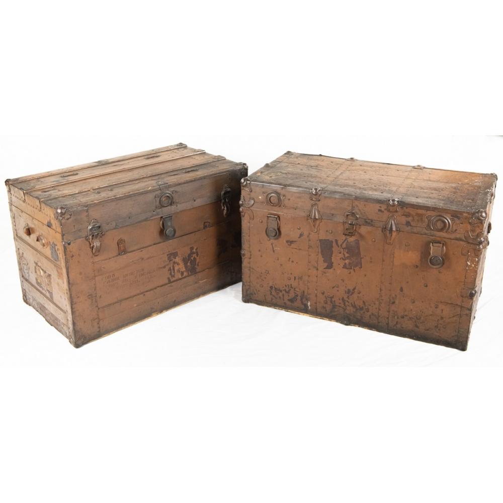 Antique Steamer Trunks sold by Donley Auction Services, lot 1238B — auction record photograph