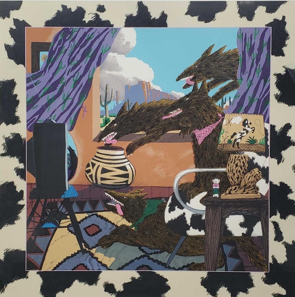 Anne Coe comparable auction result: anne coe signed den of wolves limited edition serigraph
