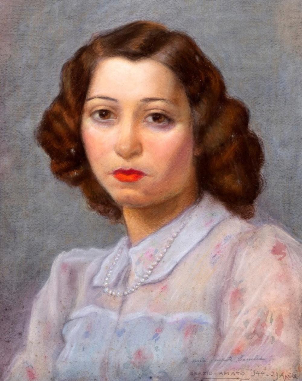 Orazio Amato comparable auction result: orazio amato anticoli corrado 1884 roma 1952 portrait of the niece emilia 1944