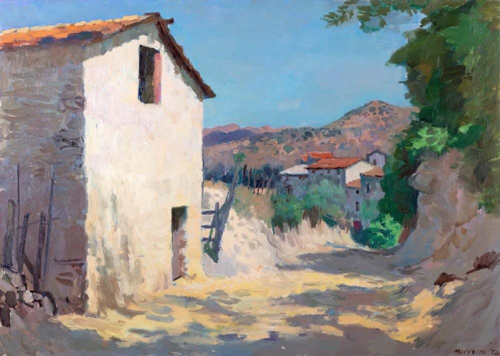 Alberto Morrocco comparable auction result: alberto morrocco aberdeen 1917 dundee 1998 view of anticoli corrado 1956