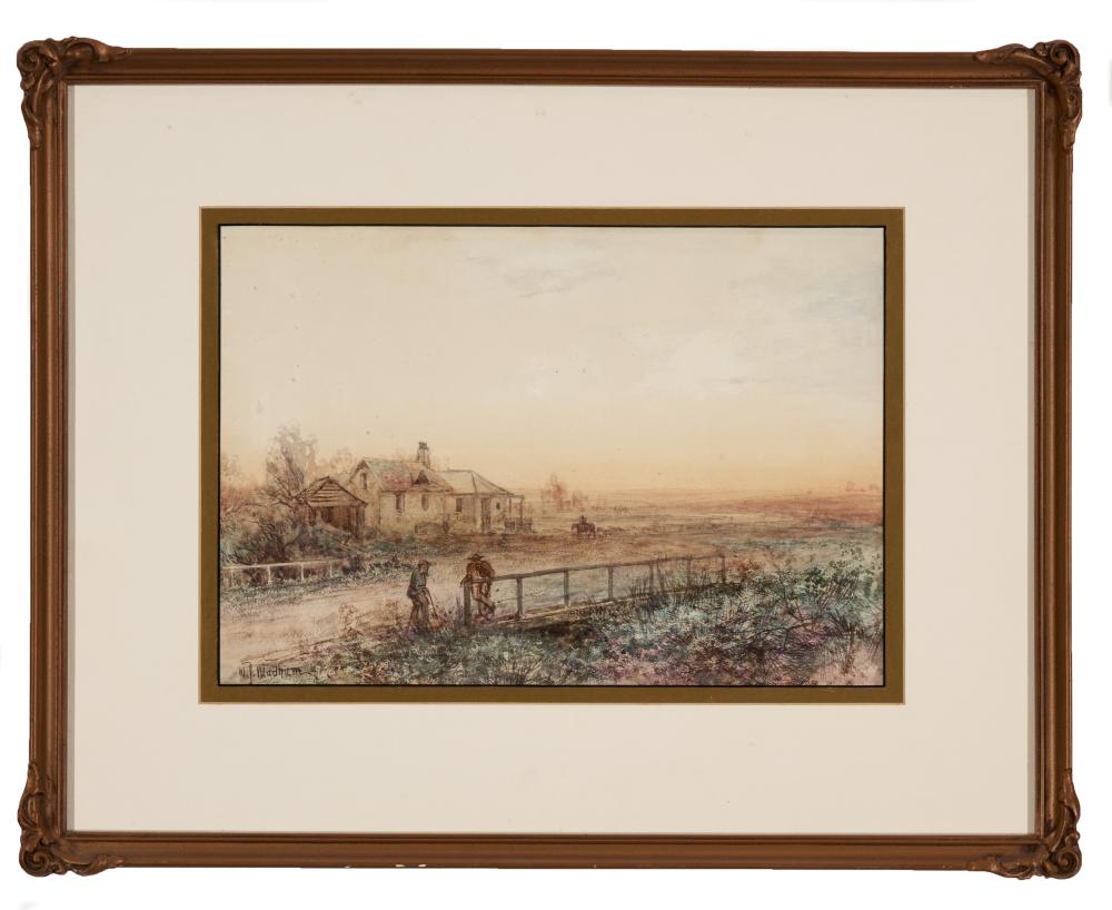 William Joseph Wadham comparable auction result: william joseph wadham 1864 1950 farmhouse landscape watercolour 23 5 x 34 cm frame 43 x 53 x 2 cm signed lower left