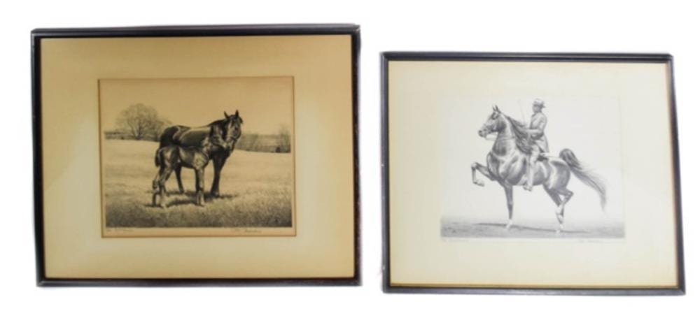 Clarence William Anderson comparable auction result: pair of clarence william anderson lithographs