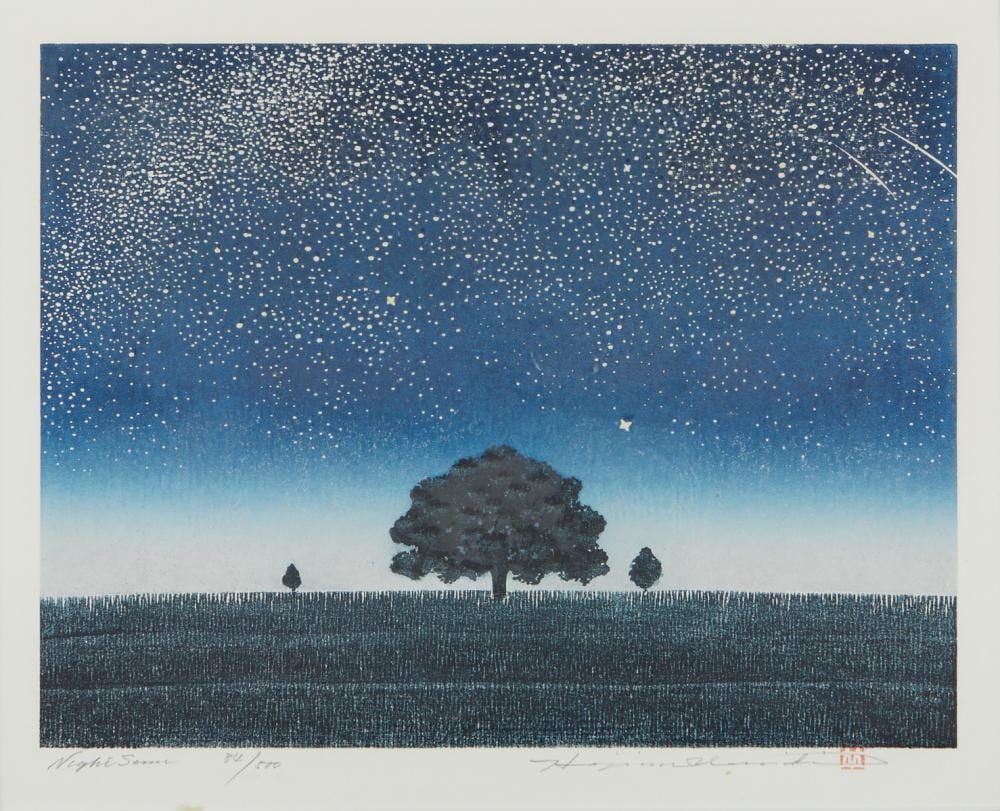 Hajime Namiki comparable auction result: grp 3 hajime namiki tree series woodblock prints