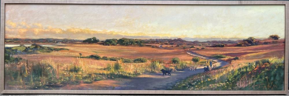 Illya Kagan comparable auction result: illya kagan oil on linen panoramic view of sanford farm